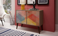 Accentuations by Manhattan Comfort Funky Avesta Side Table 2.0  with 3 Shelves