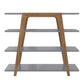 Manhattan Comfort Gowanus Geometric 47.24 Modern Ladder Bookcase with 4 Shelves in Grey | Bookcases | Modishstore