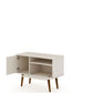 Manhattan Comfort Tribeca 35.43 Mid-Century Modern TV Stand with Solid Wood Legs in Off White | TV Stands | Modishstore - 6