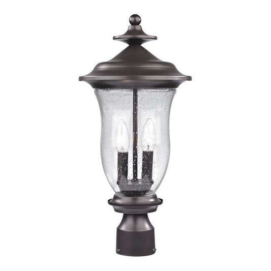 Trinity 2-Light Post Mount Lantern in Oil Rubbed Bronze - Medium | Outdoor Lights | Modishstore