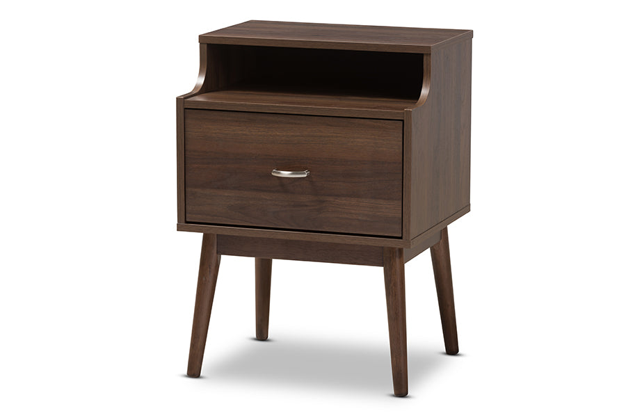 baxton studio disa mid century modern walnut brown finished nightstand | Modish Furniture Store-2