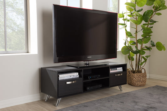 Baxton Studio Warwick Modern and Contemporary Espresso Brown Finished Wood TV Stand | Modishstore | TV Stands