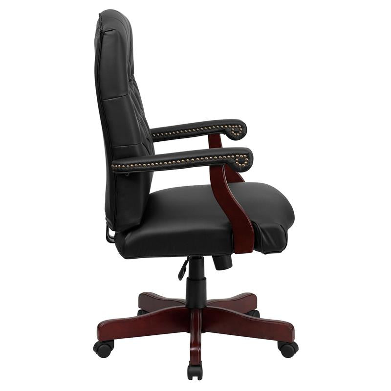 Flash Furniture Martha Washington Black Leather Executive Swivel Office Chair | Office Chairs | Modishstore - 3