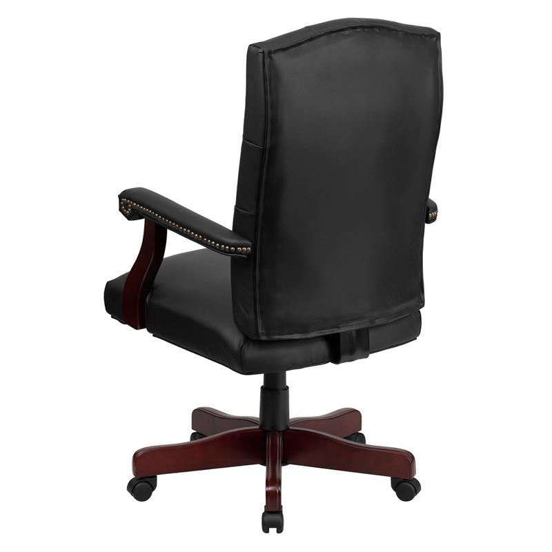 Flash Furniture Martha Washington Black Leather Executive Swivel Office Chair | Office Chairs | Modishstore - 4