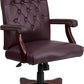Flash Furniture Martha Washington Burgundy Leather Executive Swivel Office Chair | Office Chairs | Modishstore