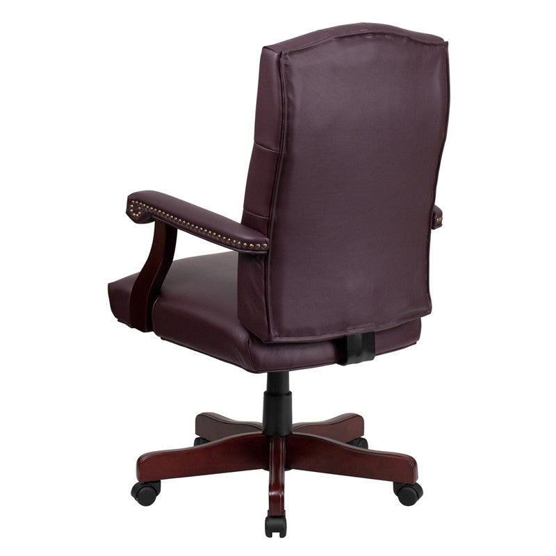 Flash Furniture Martha Washington Burgundy Leather Executive Swivel Office Chair | Office Chairs | Modishstore-3