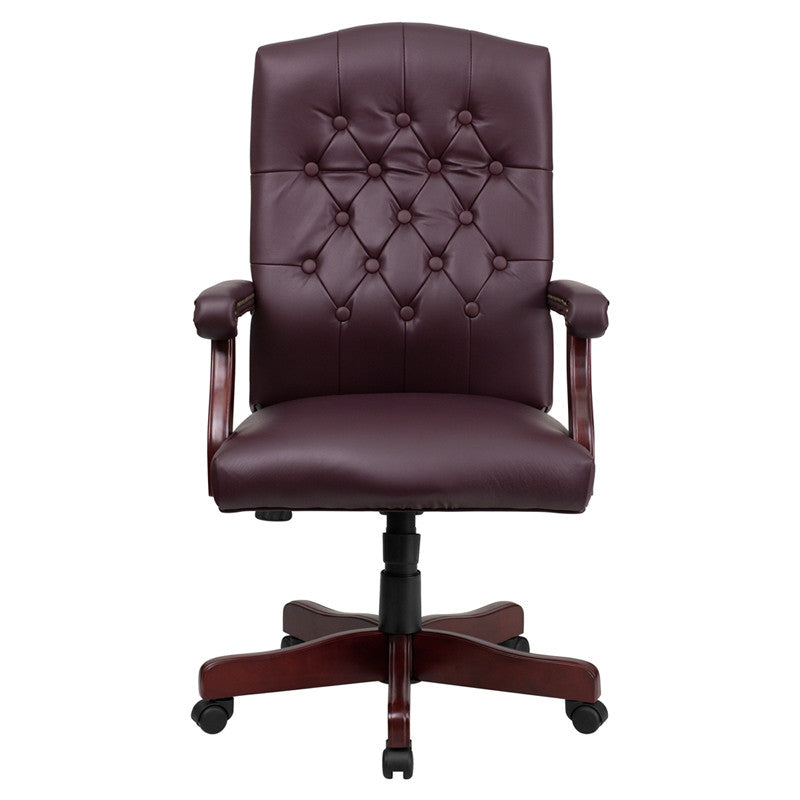 Flash Furniture Martha Washington Burgundy Leather Executive Swivel Office Chair | Office Chairs | Modishstore - 2