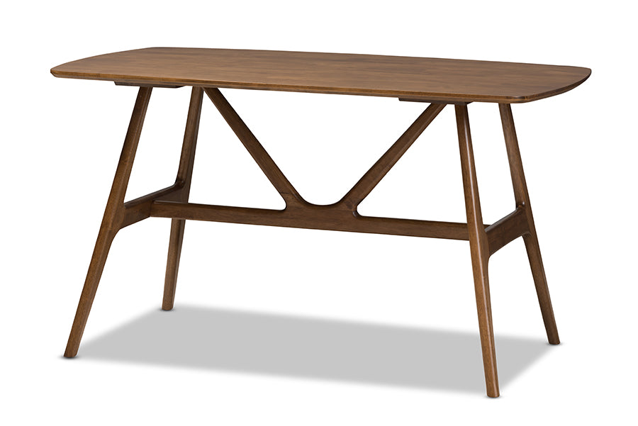 Baxton Studio Wyatt Mid-Century Modern Walnut Wood 5-Piece Dining Set | Dining Sets | Modishstore - 5