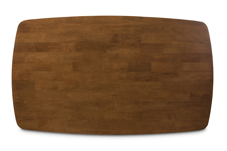 Baxton Studio Wyatt Mid-Century Modern Walnut Wood 5-Piece Dining Set | Dining Sets | Modishstore - 4