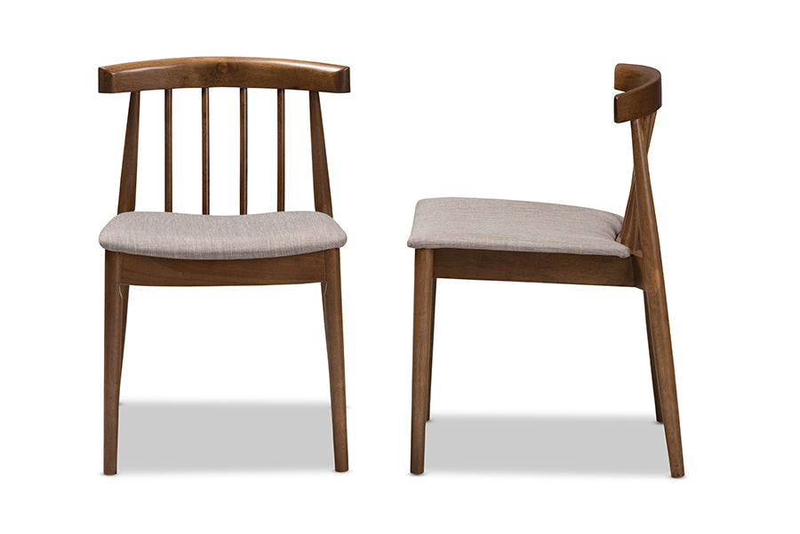 Baxton Studio Wyatt Mid-Century Modern Walnut Wood Dining Chair (Set of 2) | Dining Chairs | Modishstore - 5