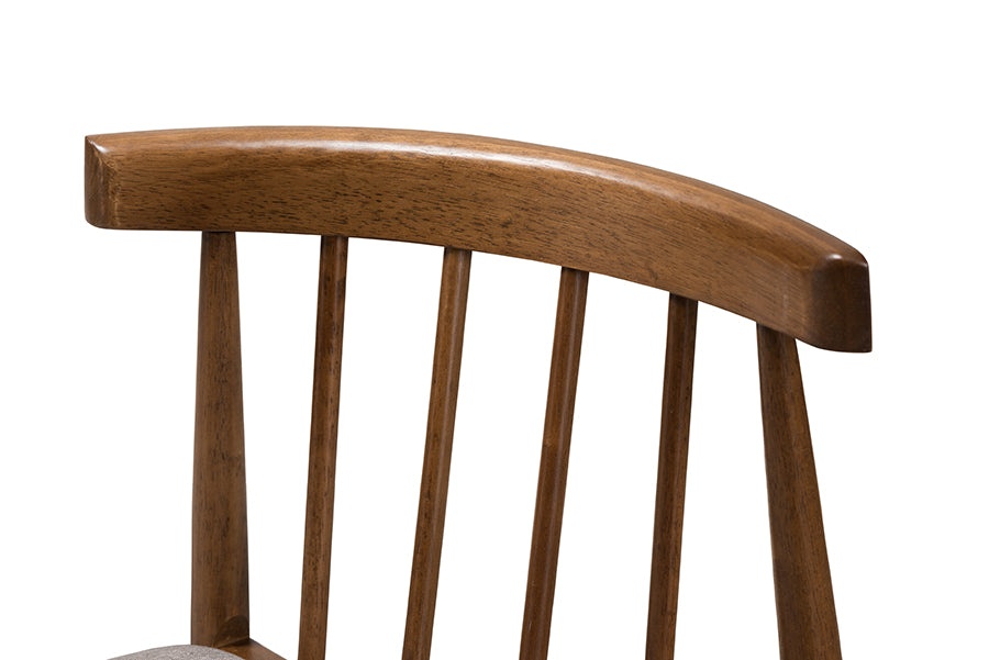 Baxton Studio Wyatt Mid-Century Modern Walnut Wood Dining Chair (Set of 2) | Dining Chairs | Modishstore - 4