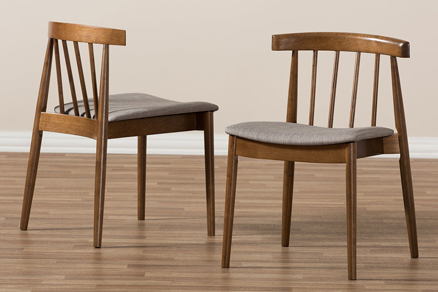 Baxton Studio Wyatt Mid-Century Modern Walnut Wood Dining Chair (Set of 2) | Dining Chairs | Modishstore - 3