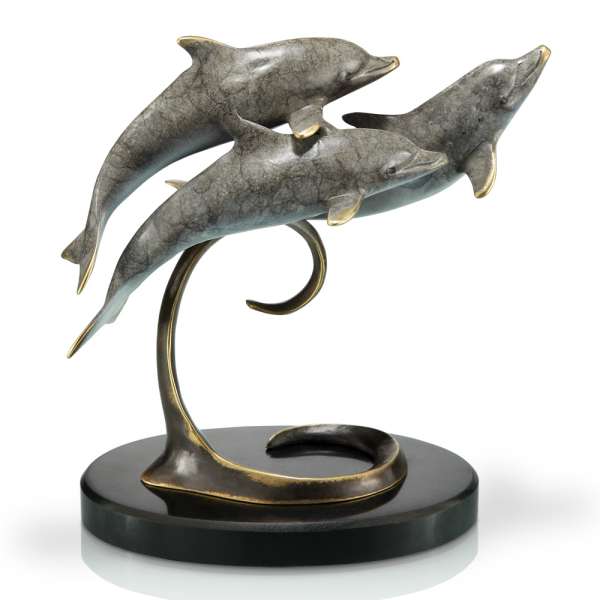 Triple Dolphins on Marble Base By SPI Home | Home Accents | Modishstore