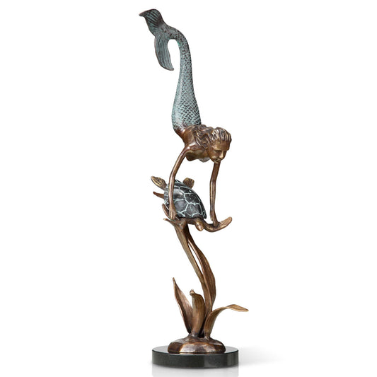 Deep Sea Pals (Mermaid and Tur By SPI Home | Sculptures | Modishstore