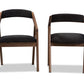 Baxton Studio Wendy Mid-Century Modern Black Velvet and Walnut Medium Brown Wood Finishing Dining Chair (Set of 2) | Dining Chairs | Modishstore - 5