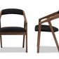 Baxton Studio Wendy Mid-Century Modern Black Velvet and Walnut Medium Brown Wood Finishing Dining Chair (Set of 2) | Dining Chairs | Modishstore - 4