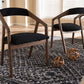 Baxton Studio Wendy Mid-Century Modern Black Velvet and Walnut Medium Brown Wood Finishing Dining Chair (Set of 2) | Dining Chairs | Modishstore - 2