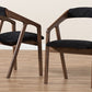 Baxton Studio Wendy Mid-Century Modern Black Velvet and Walnut Medium Brown Wood Finishing Dining Chair (Set of 2) | Dining Chairs | Modishstore - 3