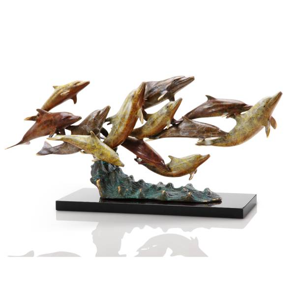 Dozen Swimming Dolphins Sculptures By SPI Home | Sculptures | Modishstore-2
