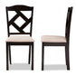 Baxton Studio Ruth Modern and Contemporary Beige Fabric Upholstered and Dark Brown Finished 5-Piece Dining Set | Dining Sets | Modishstore - 6