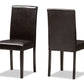 Baxton Studio Mia Modern and Contemporary Dark Brown Faux Leather Upholstered Dining Chair (Set of 2) | Dining Chairs | Modishstore - 9