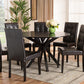 Baxton Studio Marie Modern and Contemporary Dark Brown Faux Leather Upholstered and Dark brown Finished Wood 7-Piece Dining Set | Modishstore | Dining Sets