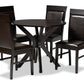 baxton studio jeane modern and contemporary dark brown faux leather upholstered and dark brown finished wood 5 piece dining set | Modish Furniture Store-2