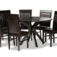 baxton studio jeane modern and contemporary dark brown faux leather upholstered and dark brown finished wood 7 piece dining set | Modish Furniture Store-2