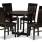 baxton studio irma modern and contemporary dark brown faux leather upholstered and dark brown finished wood 5 piece dining set | Modish Furniture Store-2