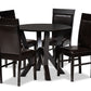 baxton studio nada modern and contemporary dark brown faux leather upholstered and dark brown finished wood 5 piece dining set | Modish Furniture Store-3