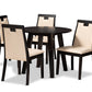 baxton studio ryan modern and contemporary beige faux leather upholstered and dark brown finished wood 5 piece dining set | Modish Furniture Store-2