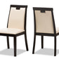 Baxton Studio Evelyn Modern and Contemporary Beige Faux Leather Upholstered and Dark Brown Finished Dining Chair (Set of 2) | Dining Chairs | Modishstore - 7