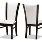 Baxton Studio Adley Modern and Contemporary Dark Brown Finished White Faux Leather Dining Chair (Set of 2) | Dining Chairs | Modishstore - 7