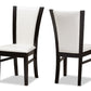 Baxton Studio Adley Modern and Contemporary 5-Piece Dark Brown Finished White Faux Leather Dining Set | Dining Sets | Modishstore - 9