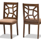 Baxton Studio Abilene Mid-Century Light Brown Fabric Upholstered and Walnut Brown Finished Dining Chair (Set of 2) | Modishstore | Dining Chairs - 4