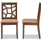 Baxton Studio Abilene Mid-Century Light Brown Fabric Upholstered and Walnut Brown Finished Dining Chair (Set of 2) | Modishstore | Dining Chairs - 2