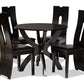 baxton studio ronda modern and contemporary dark brown faux leather upholstered and dark brown finished wood 5 piece dining set | Modish Furniture Store-2