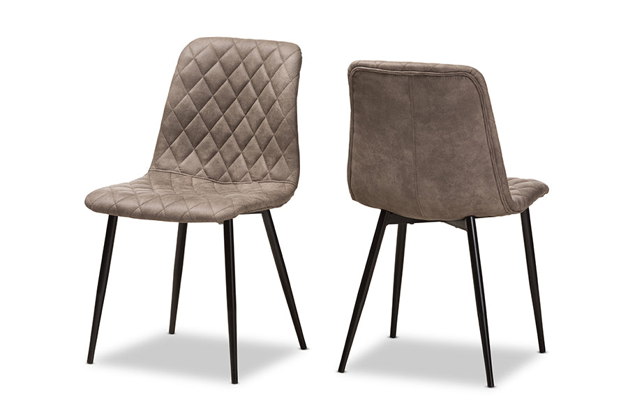 Baxton Studio Roberta Mid-Century Modern Light Brown Fabric Upholstered Shell Dining Chair (Set of 2) | Modishstore | Dining Chairs - 4