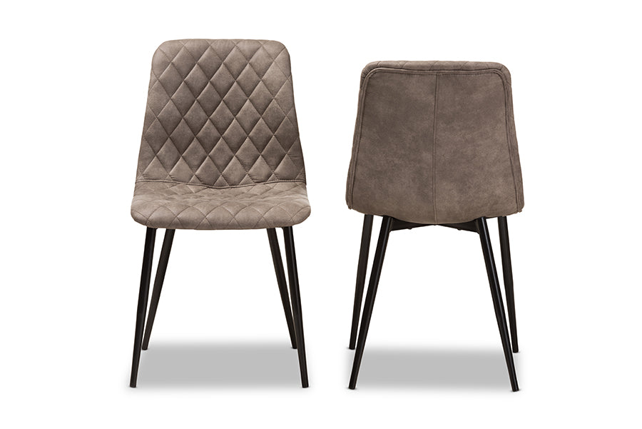 Baxton Studio Roberta Mid-Century Modern Light Brown Fabric Upholstered Shell Dining Chair (Set of 2) | Modishstore | Dining Chairs - 3