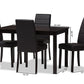 Baxton Studio Lorelle Modern and Contemporary Brown Faux Leather Upholstered 5-Piece Dining Set | Dining Sets | Modishstore - 5