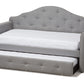 Baxton Studio Emilie Modern and Contemporary Grey Fabric Upholstered Daybed with Trundle | Daybeds | Modishstore - 5