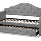 Baxton Studio Emilie Modern and Contemporary Grey Fabric Upholstered Daybed with Trundle | Daybeds | Modishstore - 7