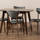 Baxton Studio Hadrea Mid-century Modern Walnut-Finished Dark Grey Fabric Upholstered 5-Piece Dining Set | Dining Sets | Modishstore - 3