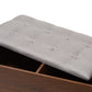 Baxton Studio Merrick Mid-century Retro Modern 1-drawer 2-tone Oak and Dark Brown Wood Entryway Storage Grey Fabric Cushioned Bench Shoe Rack Cabinet Organizer | Cabinets | Modishstore - 6