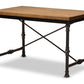 Baxton Studio Verdin Vintage Rustic Industrial Style Wood and Dark Bronze-finished Criss Cross Desk | Modishstore | Desks-2
