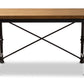 Baxton Studio Verdin Vintage Rustic Industrial Style Wood and Dark Bronze-finished Criss Cross Desk | Modishstore | Desks-3