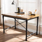 Baxton Studio Verdin Vintage Rustic Industrial Style Wood and Dark Bronze-finished Criss Cross Desk | Modishstore | Desks