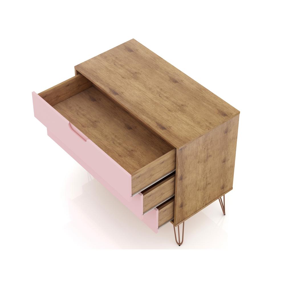 Rockefeller Dresser in Nature and Rose Pink By Manhattan Comfort | Dressers | Modishstore - 5