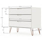 Rockefeller Dresser and Nightstand Set in White By Manhattan Comfort | Nightstands | Modishstore - 3