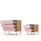 Rockefeller Dresser and Nightstand Set in Nature and Rose Pink By Manhattan Comfort | Dressers | Modishstore - 4